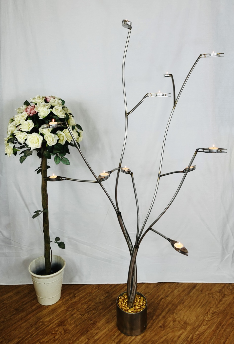 Modern tree style wedding candle centerpiece